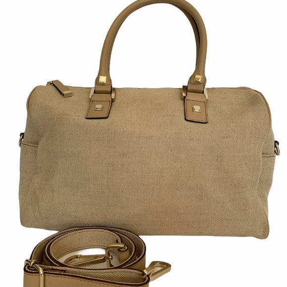 Calvin Klein Cloth Beige Satchel Detachable Strap - Picture 1 of 7